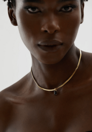 Cassidy - Snake Chain Crystal Charm Necklace