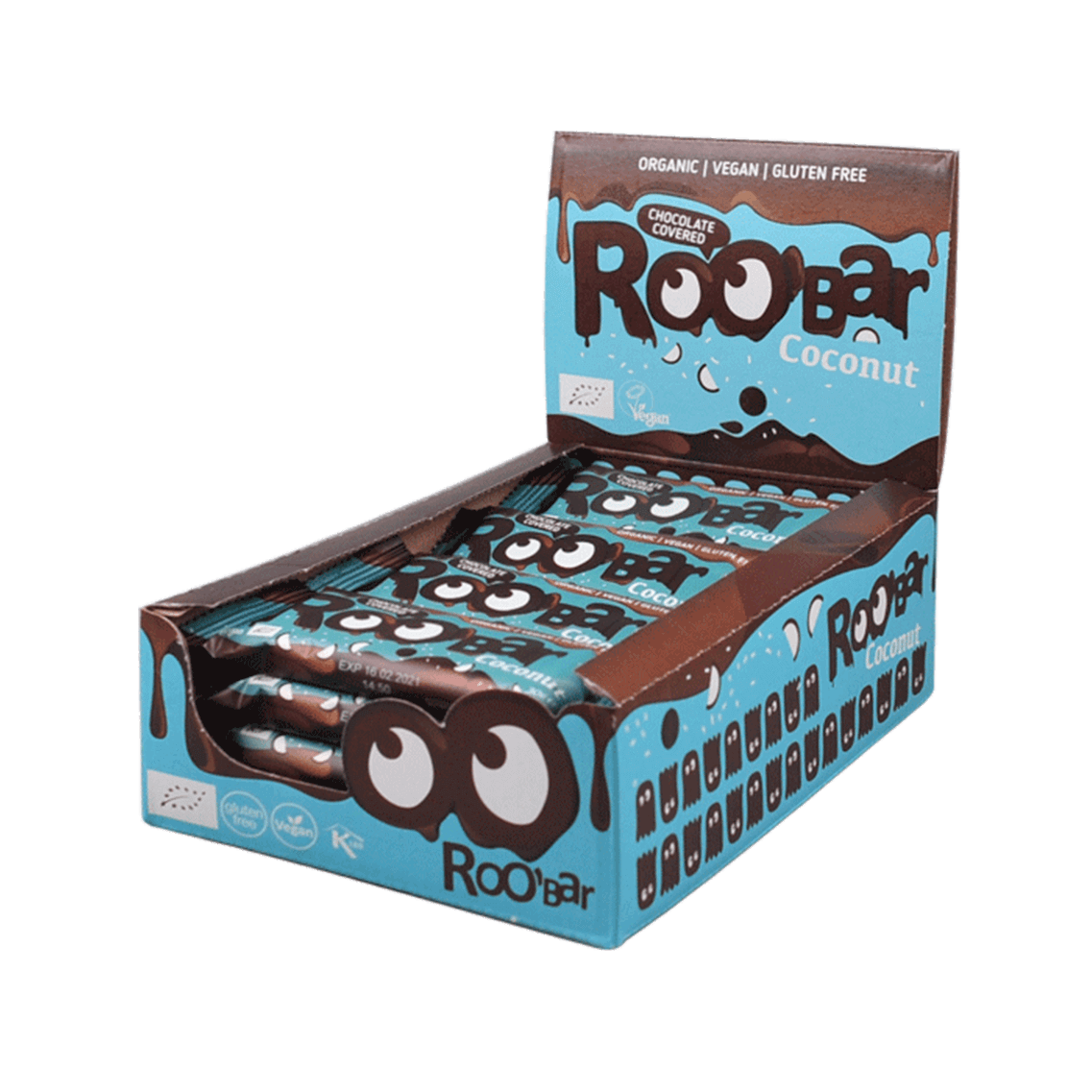 Chocolate Covered Coconut Bar, organic, Roobar, 30g