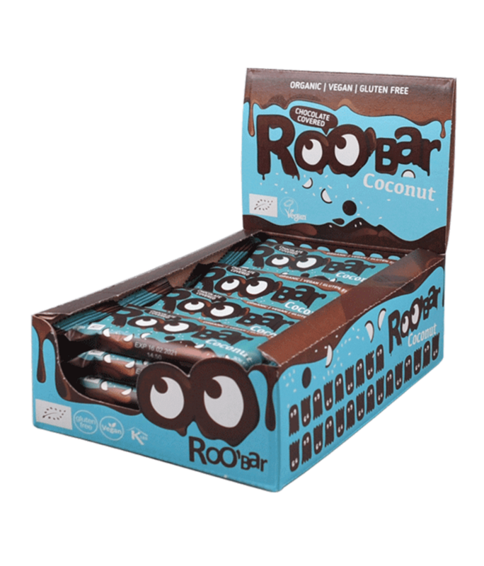 Chocolate Covered Coconut Bar, organic, Roobar, 30g