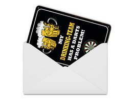 Tin postcard beer 10x14 cm My drinking Team has a Darts problem decorative sign