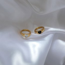 Perlmutt-Muschel & Onyx-Herz-Inlay-Ring