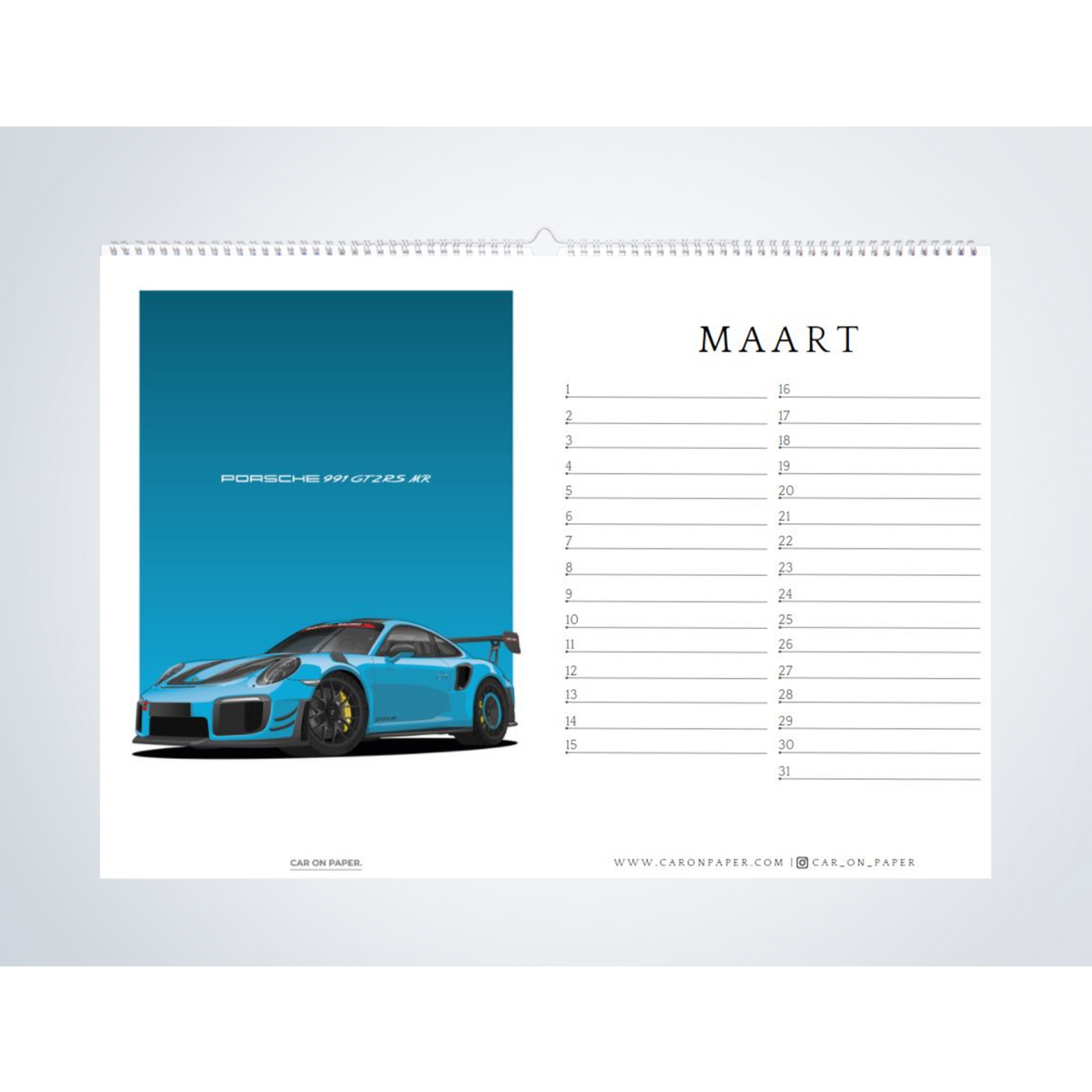 Car Birthday Calendar