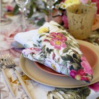 Linnen servet - Rose Flower Garden JL