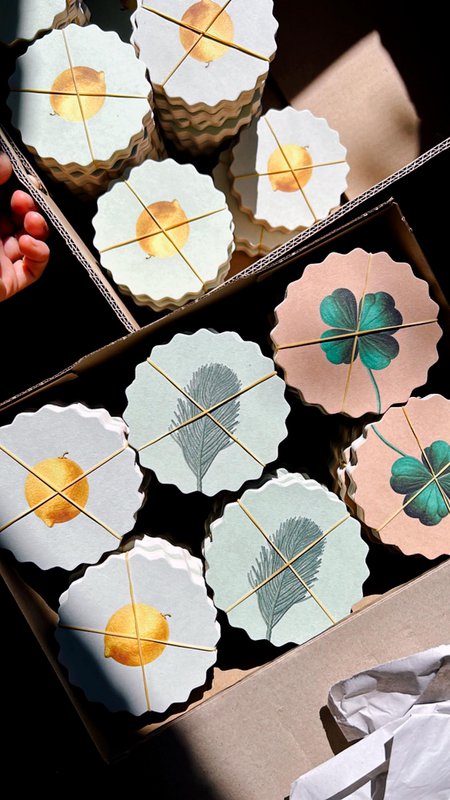 Untersetzer/Coaster 10 Obst und Gemüse - 12 Sets