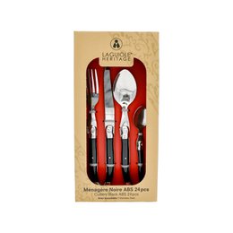 Ménagère Laguiole HERITAGE - Manche Noir ABS – 24 pièces