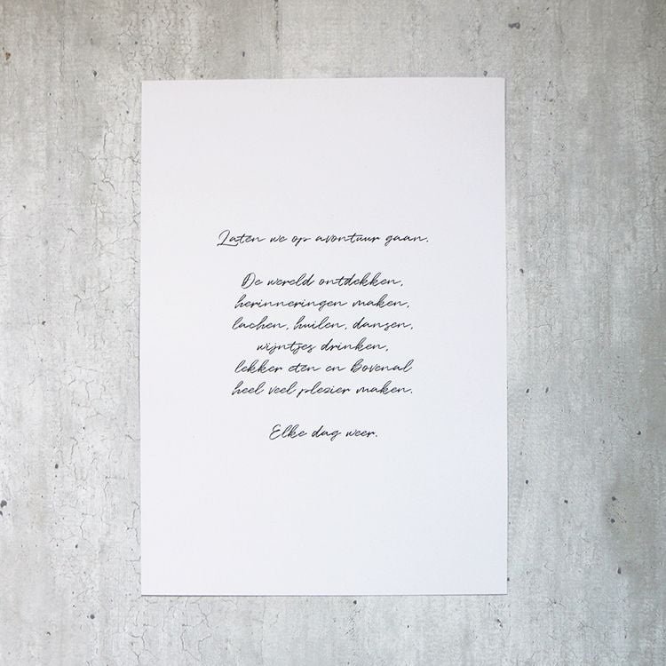 A4 Poster 'Laten we op avontuur gaan'