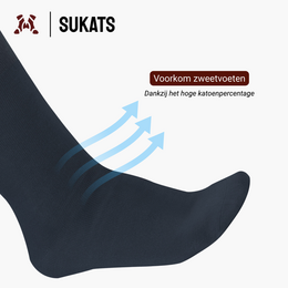 Sukats® 6 par eleganckich, bawełnianych skarpetek na co dzień | Bez szwu | Schludne skarpetki męskie i damskie | Czarny lub niebieski | Wiele rozmiarów