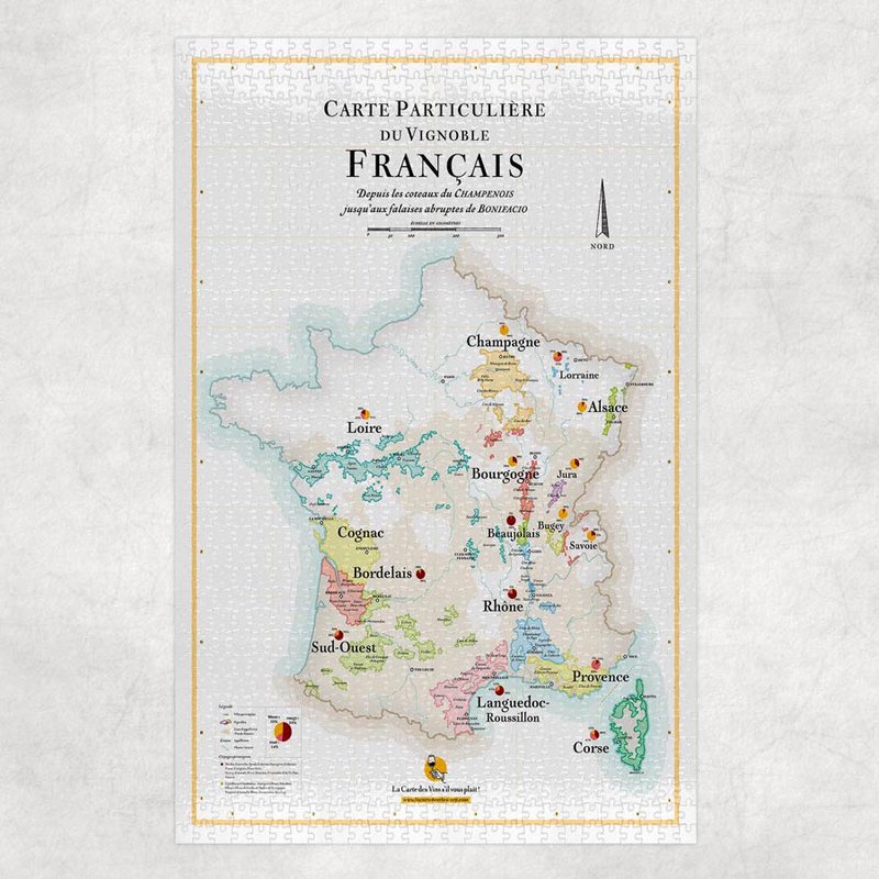 Puzzle 1000 Teile : Carte des Vins de France