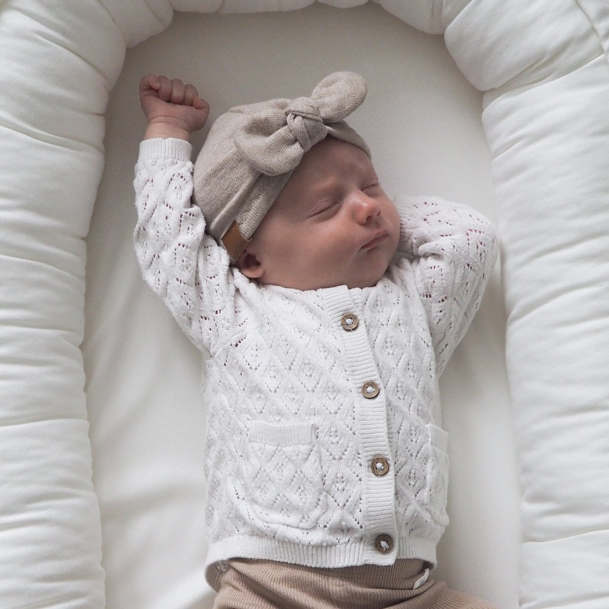 Merino baby turban - beige