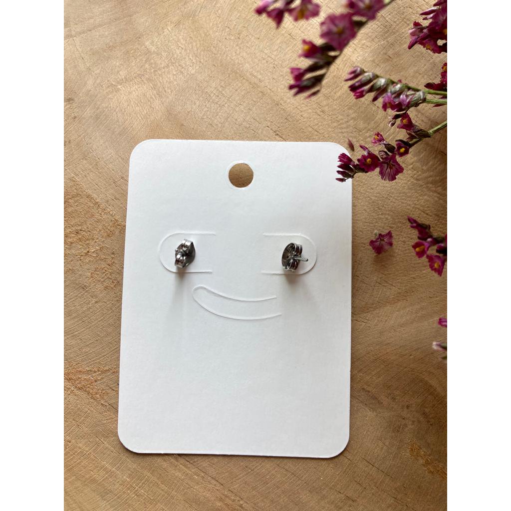 Resin/Stainless Steel Earrings silver with real 'Gypsophila'