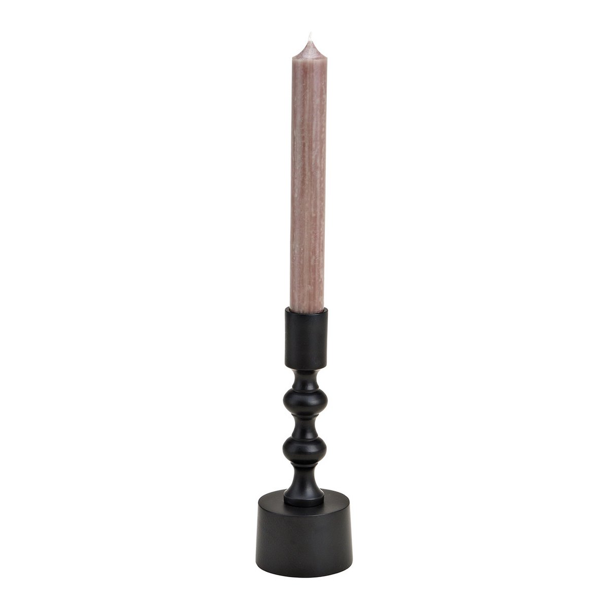 Metal candle holder black (W/H/D) 6x17x6cm