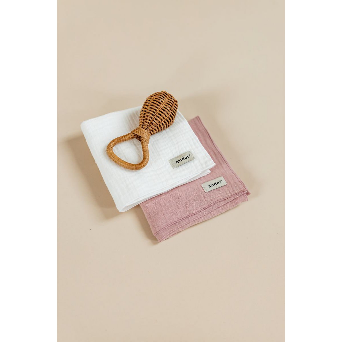 Fular de muselina ELENA - 100% algodón - rosa