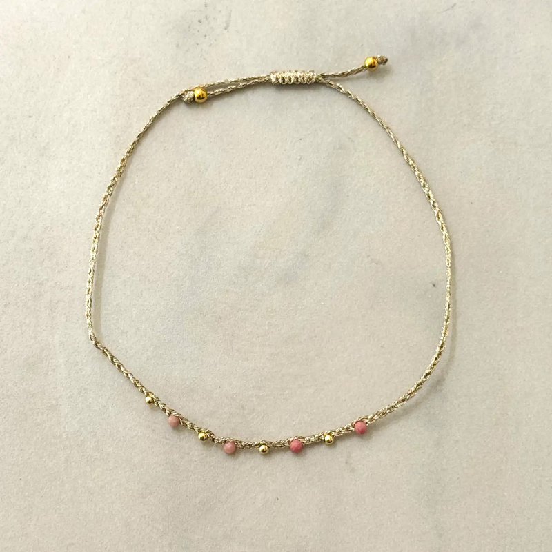 Bohem sommerarmbånd W Mineralsten og blankt reb
