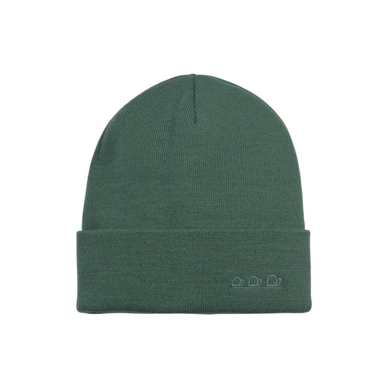 K5001E | ORTLES - Unisex Cap in Tubular Stockinette Knit Made in Italy. Green colour