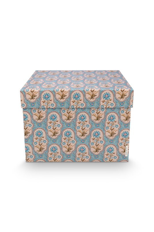 Set/2 Box Square Blooming Tales Blue-Khaki