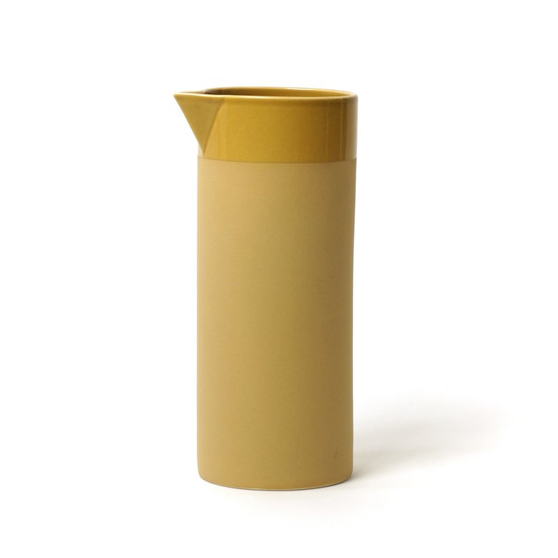 Pot à eau Cyl cer mat avec bande moutarde 1000ml 8,5x20cm