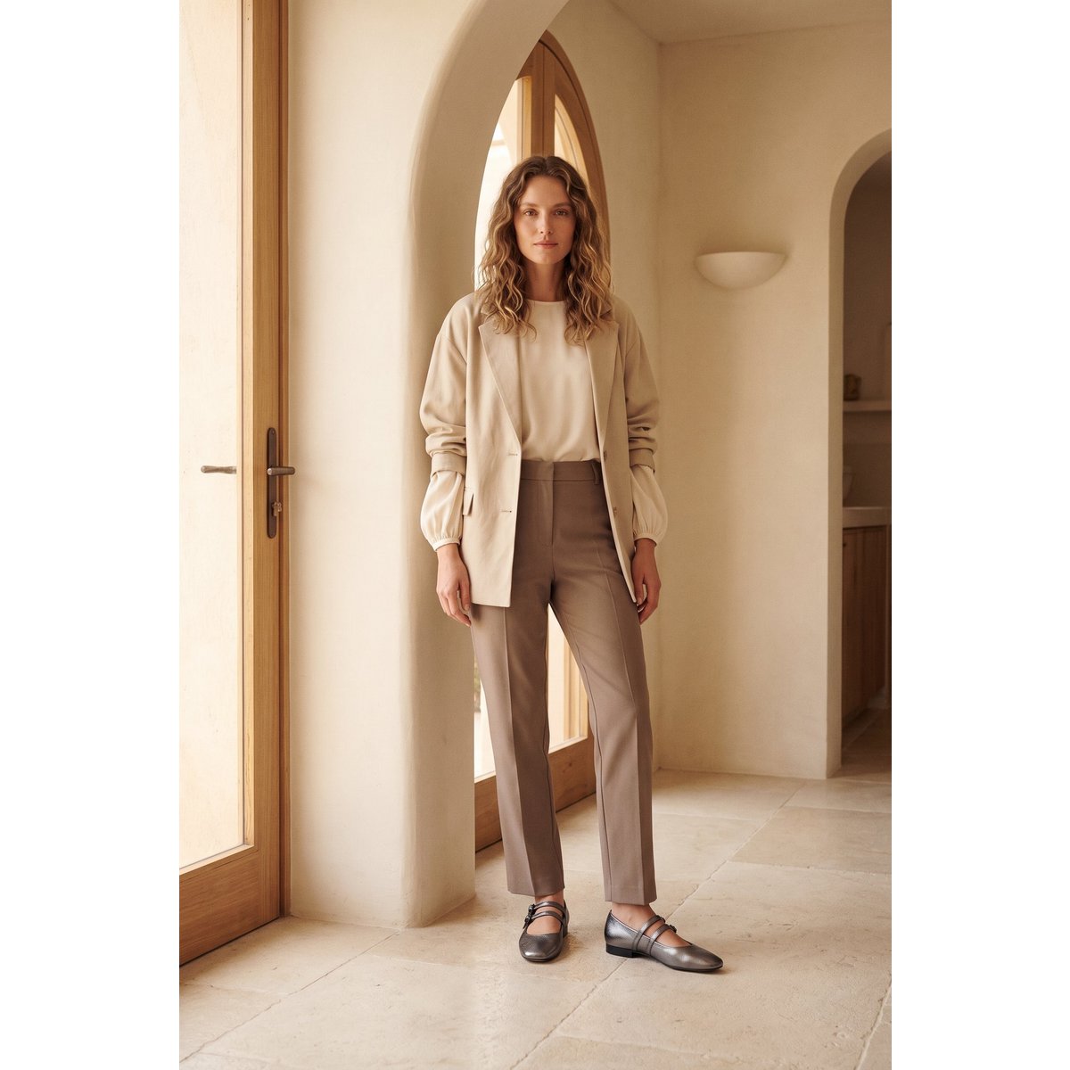 CANDY METAL SILVER – Mary-Jane-Flats mit Doppelriemen aus Metallic-Leder