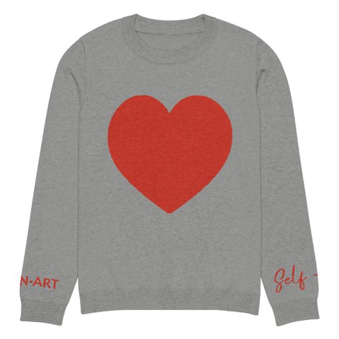 Heart - Gebreide trui met ronde hals GRIJS | gebreide trui met ronde hals