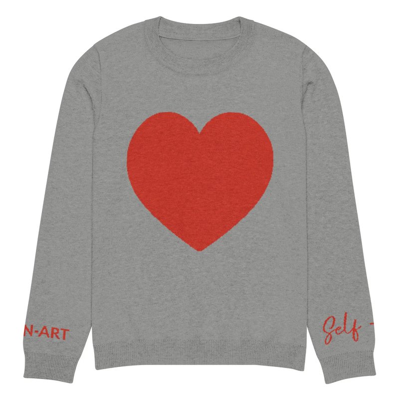 Heart - Strikket sweater med rund hals GRÅ | strikket sweater med rund hals