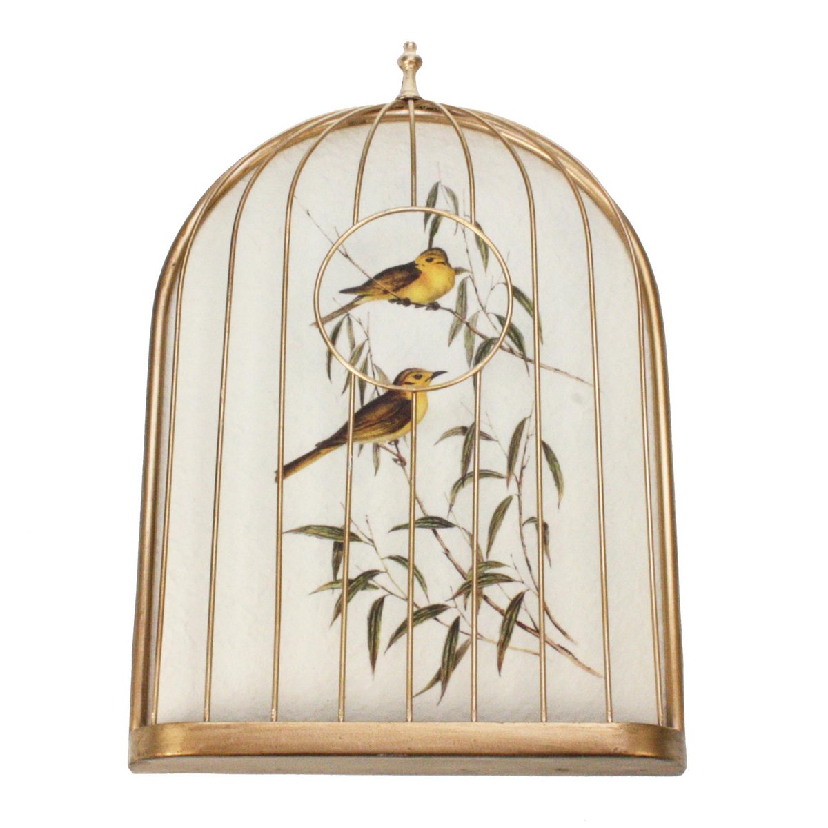 Wanddekoration Vogelkäfig mit gelbem Wagenschwanz