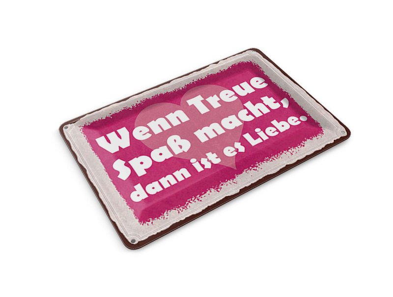 Tin postcard saying 10x14 cm If loyalty is fun, then it's love sign