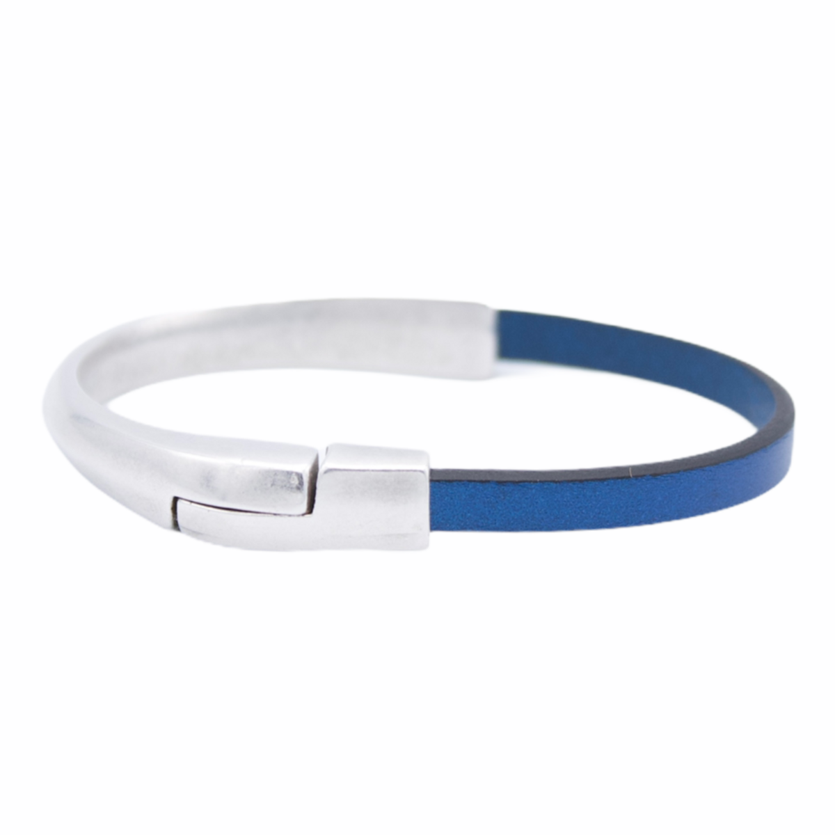 AMACAYACÚ (zilver) leren armband met magnetische sluiting