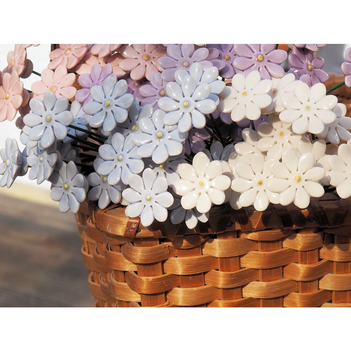 Daisy flower ceramic mini pink 2.5 cm