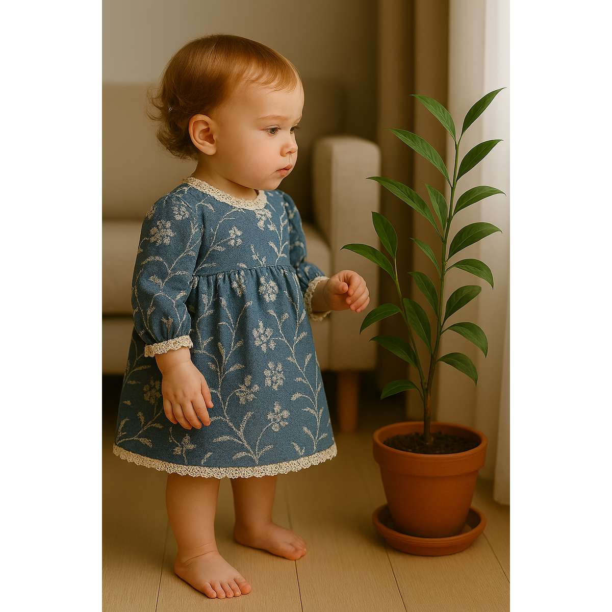 Robe en jean brodée Agnes