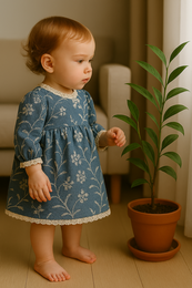 Robe en jean brodée Agnes