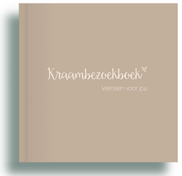 Maternity visit book with linen cover, a neutral-colored book for recording pregnancy visits and milestones.