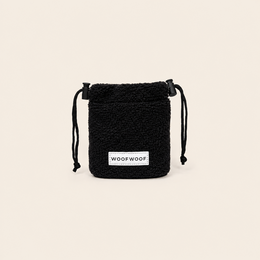 Bolsa de snacks para perros Teddy de peluche negro para entrenamiento y recompensa
