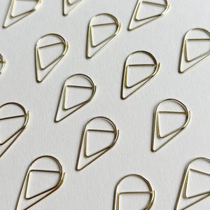 Clamp drip clip waterdrop gold metal office clip paper bracket (PU = 10 pieces)