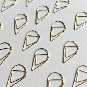 Clamp drip clip waterdrop gold metal office clip paper bracket (PU = 10 pieces)