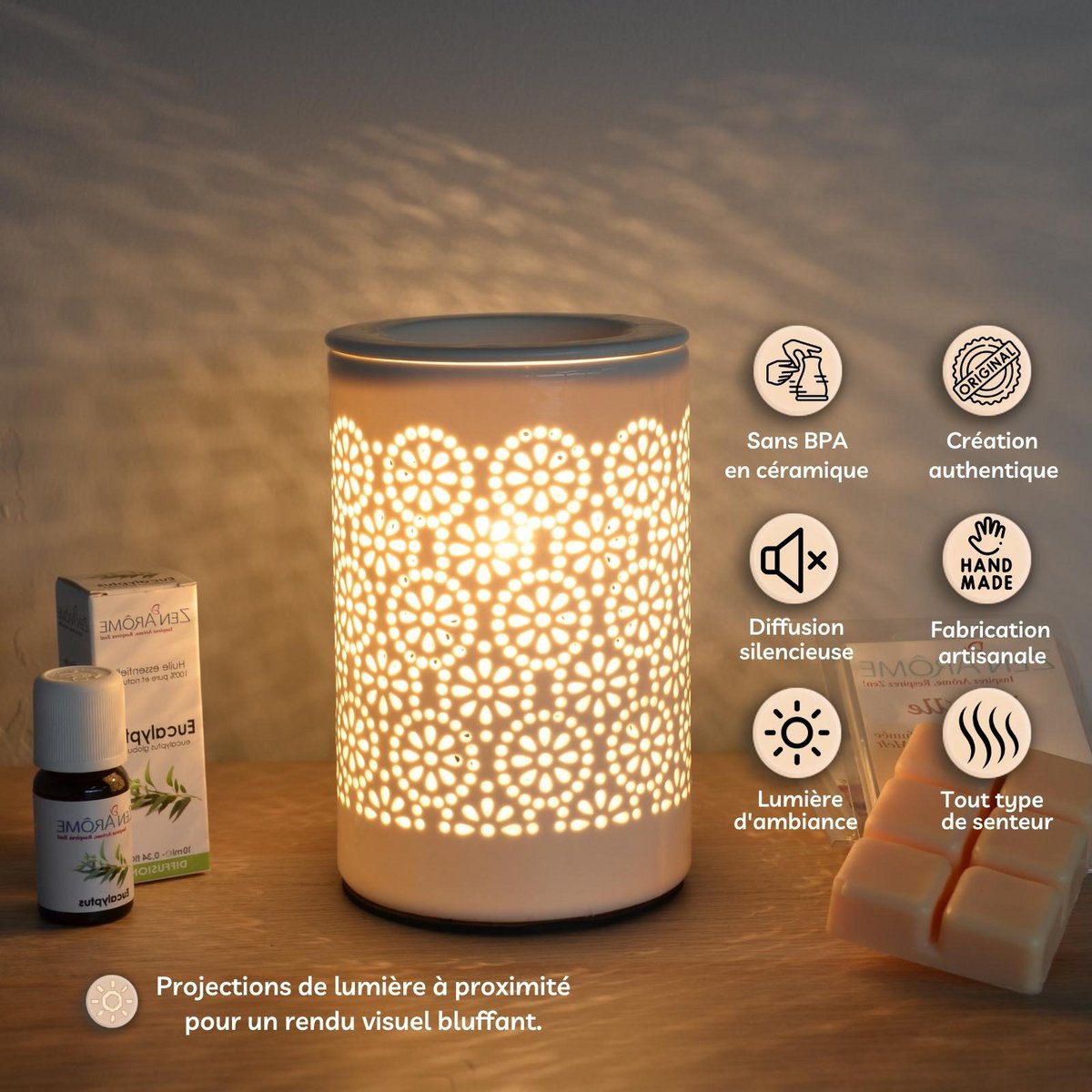 Soft Heat Diffuser – Calorya n°4 – Lampe og diffusion – Duftende voks, dufte og æteriske olier – Keramik – Dekorativ idé