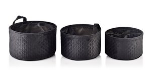 SARA BLACK SET OF 3 BASKETS L30xh18cm, M27xh16cm, W24xh14cm