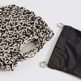 Sac à main au crochet «Nadia Cotton» avec crème de poche imperméable + noir