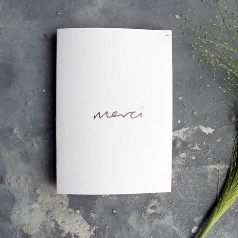Merci - Met de hand verijdelde wenskaart