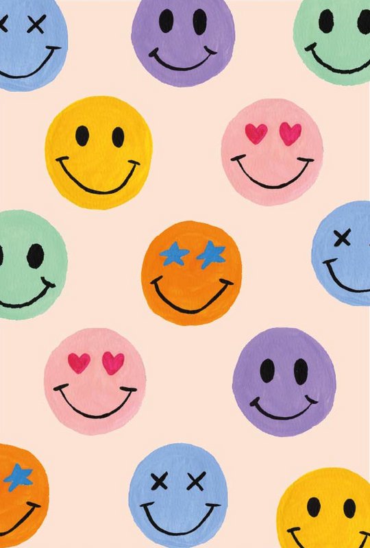 5x tarjeta de emoticonos gouache