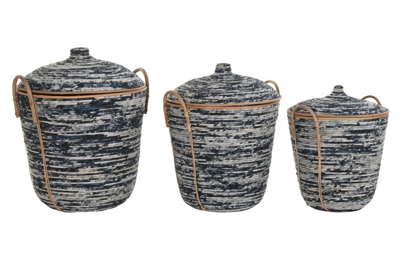 CESTA CONJUNTO 3 RATAN 56X51X62 NEGRO DC196243