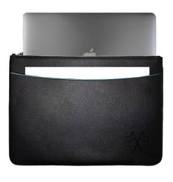 VUE LAC custodia per computer con tasca frontale Nera, bordo Lavanda 38 cm