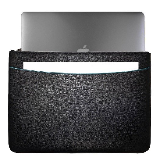 VUE LAC computertaske med frontlomme Sort, lavendelkant 38cm