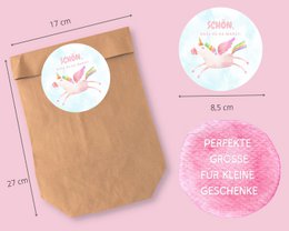 Unicorn party bags with sticker - unicorn guest gift bag for unicorn birthday