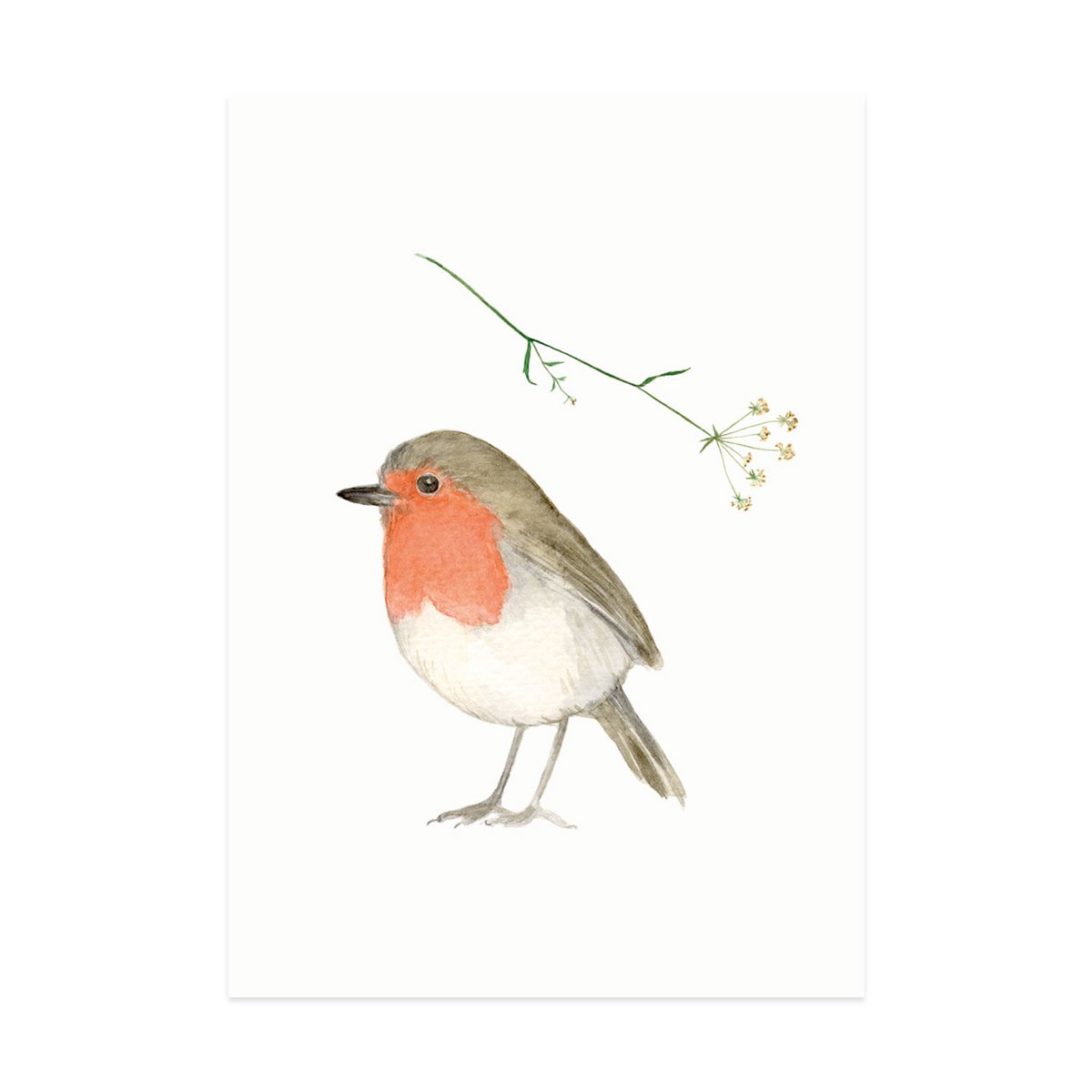 mini ticket | Robin & flower (A7)