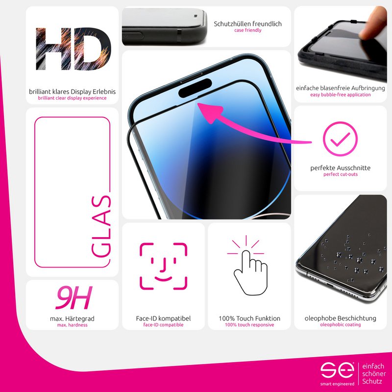 2x se® 3D gehard glas Apple iPhone 14 Pro Max