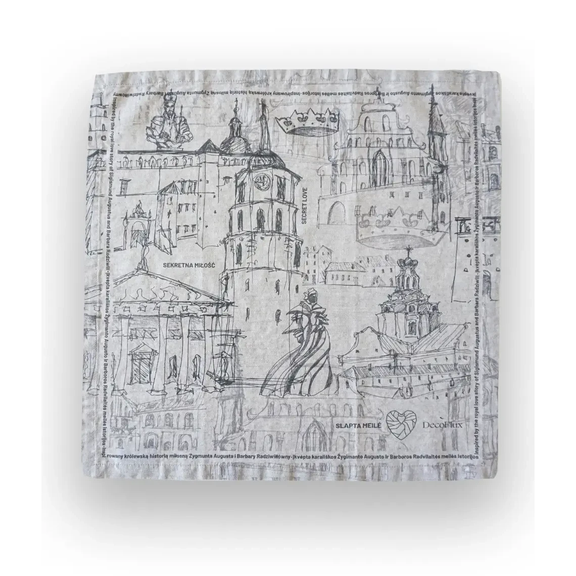 Servilleta de lino Secret Love Story of Royal Vilnius Gris