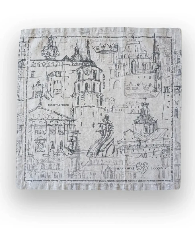 Linnedserviet Secret Love Story of Royal Vilnius Grey