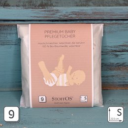  Soft, absorbent baby wipes in a convenient pack of 9. Ideal for gentle cleansing and care of delicate skin. Size: 22.5 x 22.5 cm.