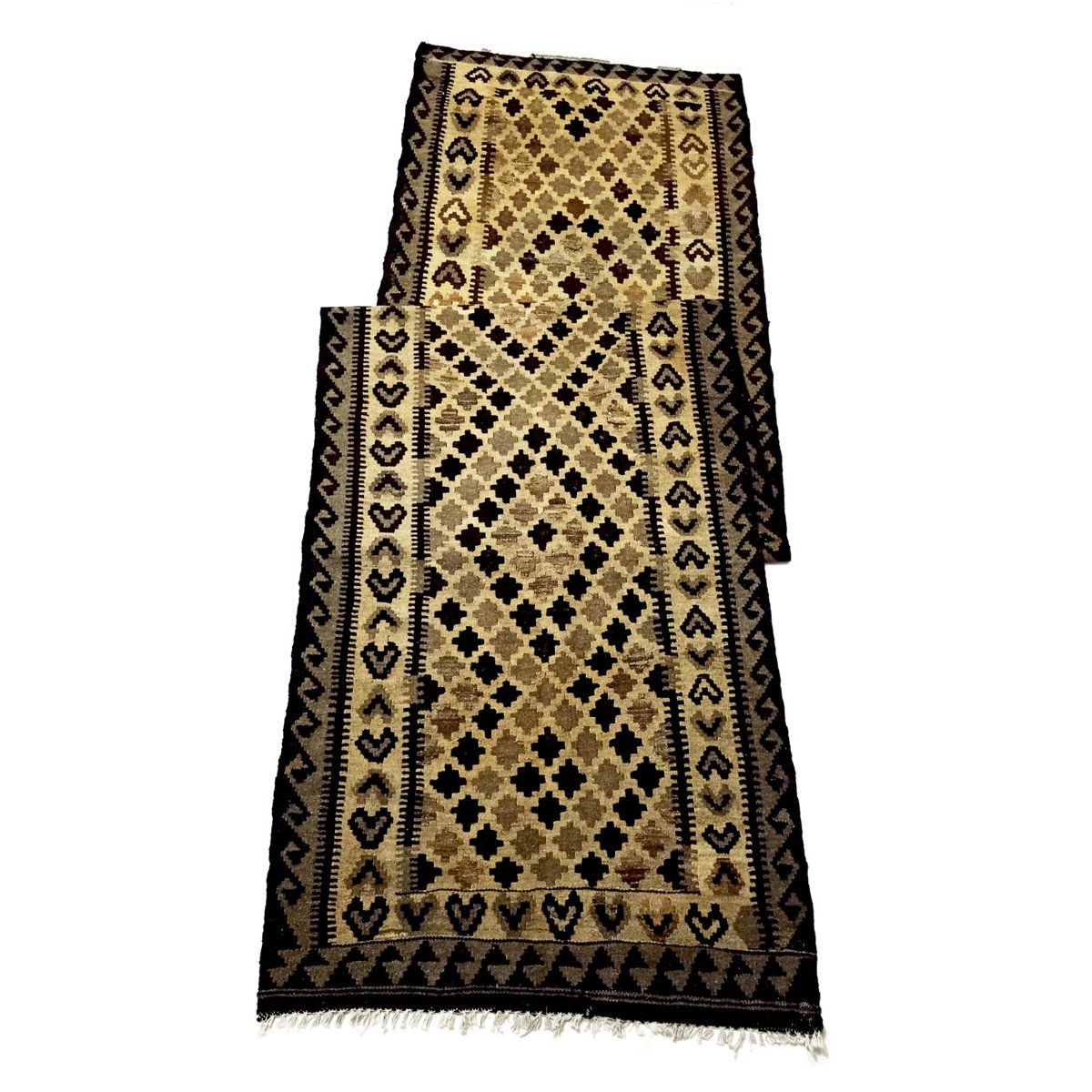 Coureur de kilim en argile de potiers géométriques