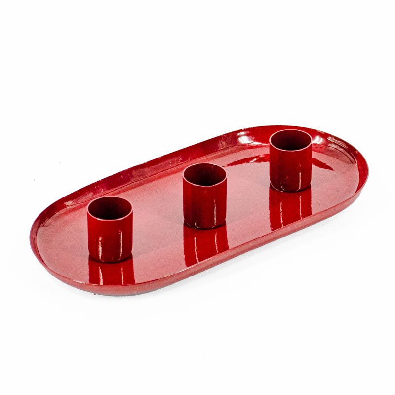 Candle stand Set Oval Maroon