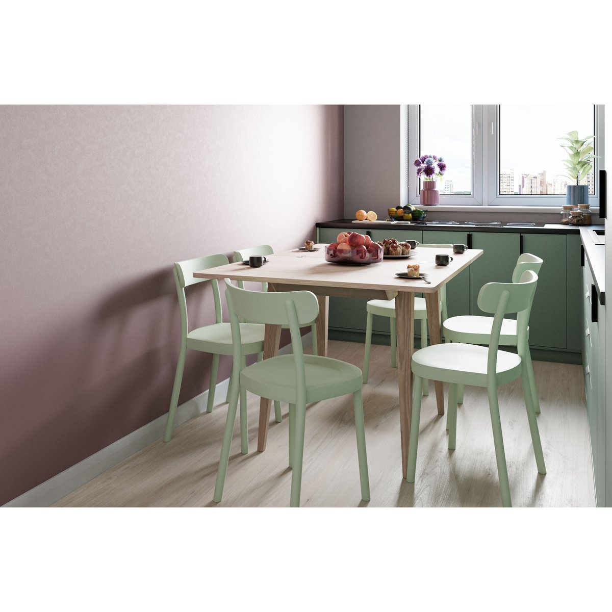 Envelope extendable small table natural ashwood